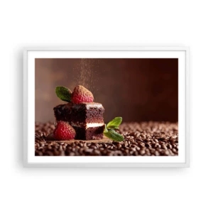 Plakat i hvid ramme - Livet er sødt - 70x50 cm