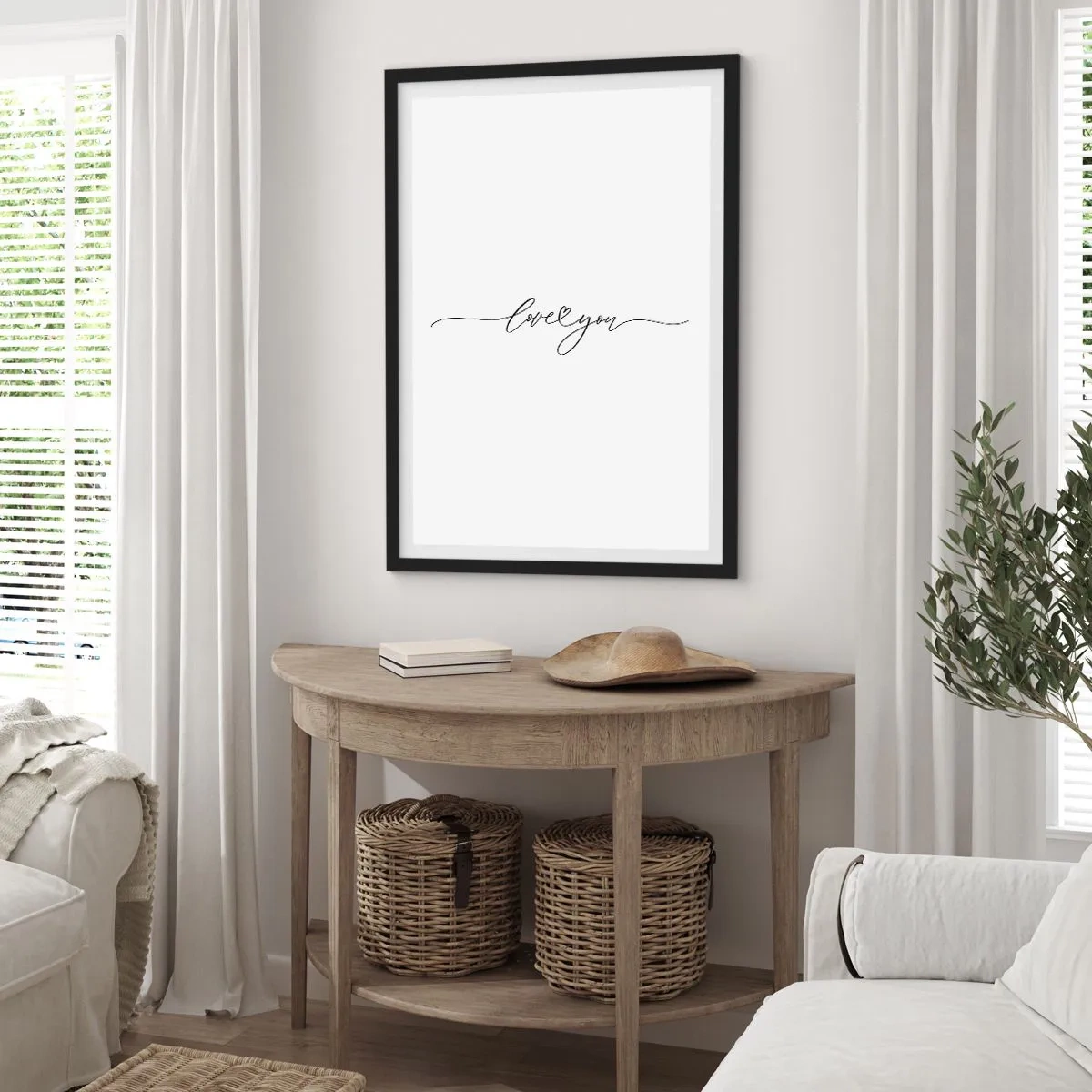 Plakat i sort ramme - Sort og hvid - 70x100 cm