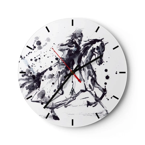 Vægur, Uret - Sort ridder - 40x40 cm