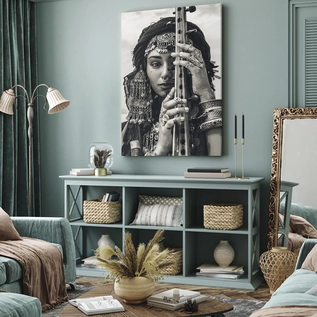 Lærredstryk - Billede på lærred - Selve den orientalske musik - 50x70 cm