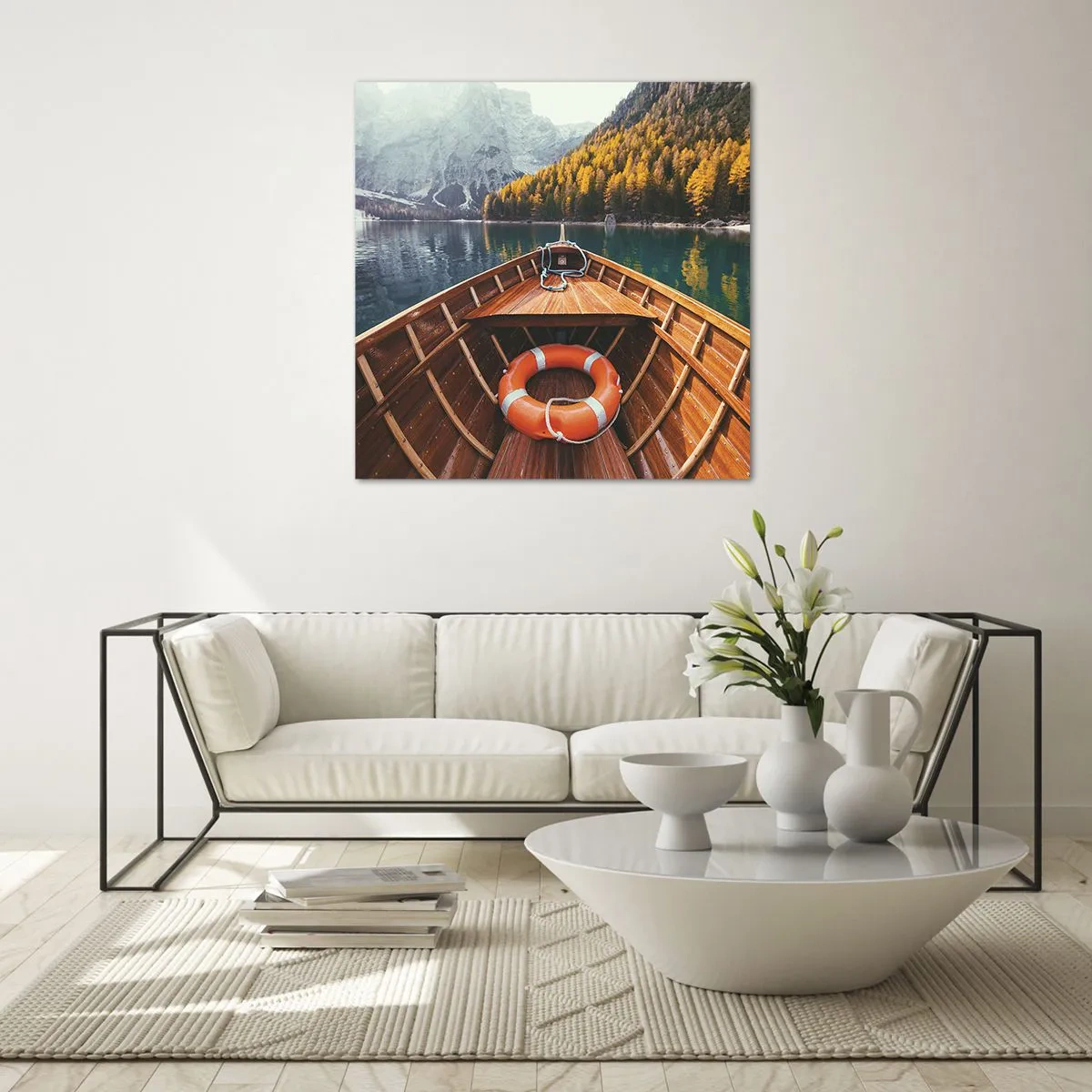 Billede på glas - Bjergtur - 30x30 cm