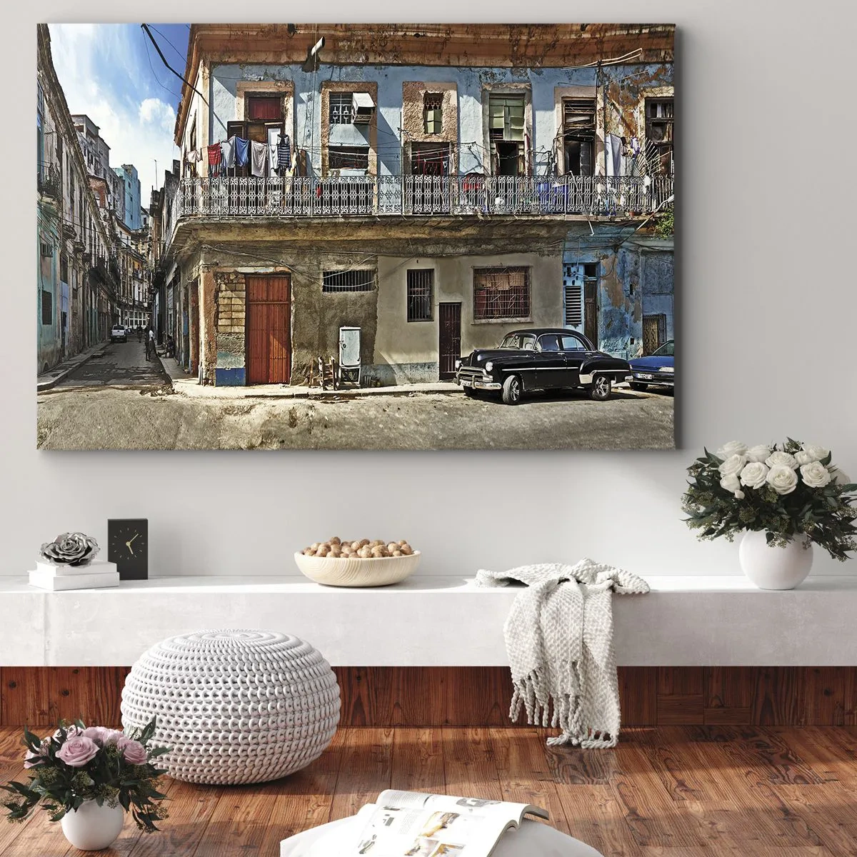 Lærredstryk - Billede på lærred - Havana stemning - 100x70 cm