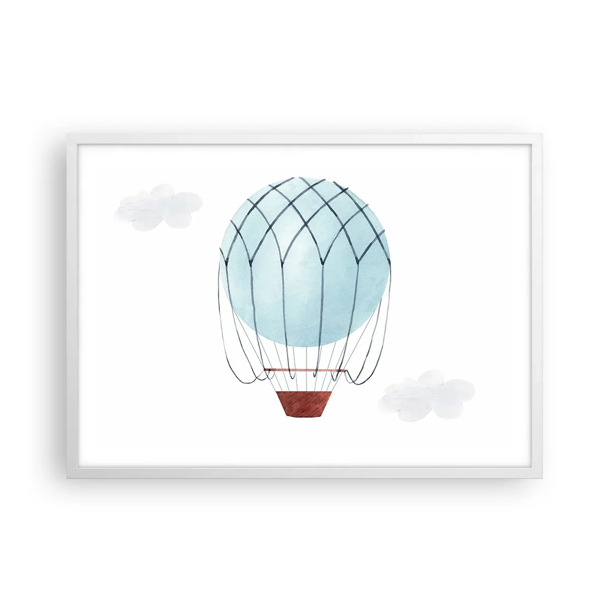 Plakat i hvid ramme - Alt i skyerne - 70x50 cm