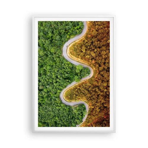 Plakat i hvid ramme - Grænser og gennembrud - 70x100 cm