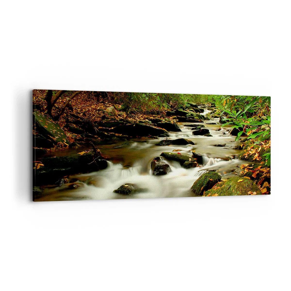 Lærredstryk - Billede på lærred - Som flydende sølv - 120x50 cm