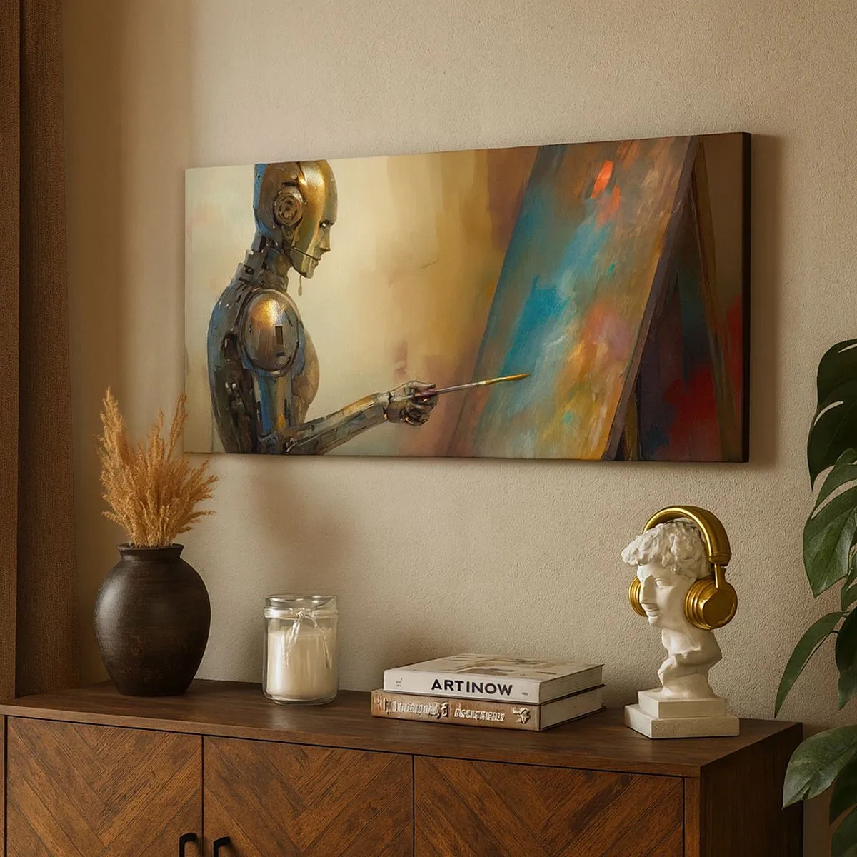 Lærredstryk - Billede på lærred - Fremtidens kunst - 100x40 cm