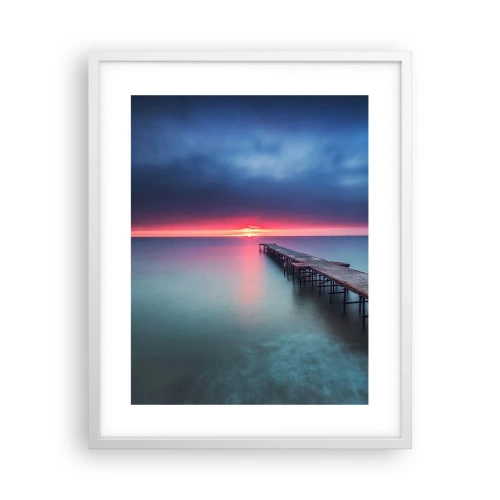 Plakat i hvid ramme - Mellem himmel og jord - 40x50 cm