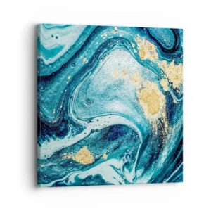 Lærredstryk - Billede på lærred - Blå boblebad - 30x30 cm