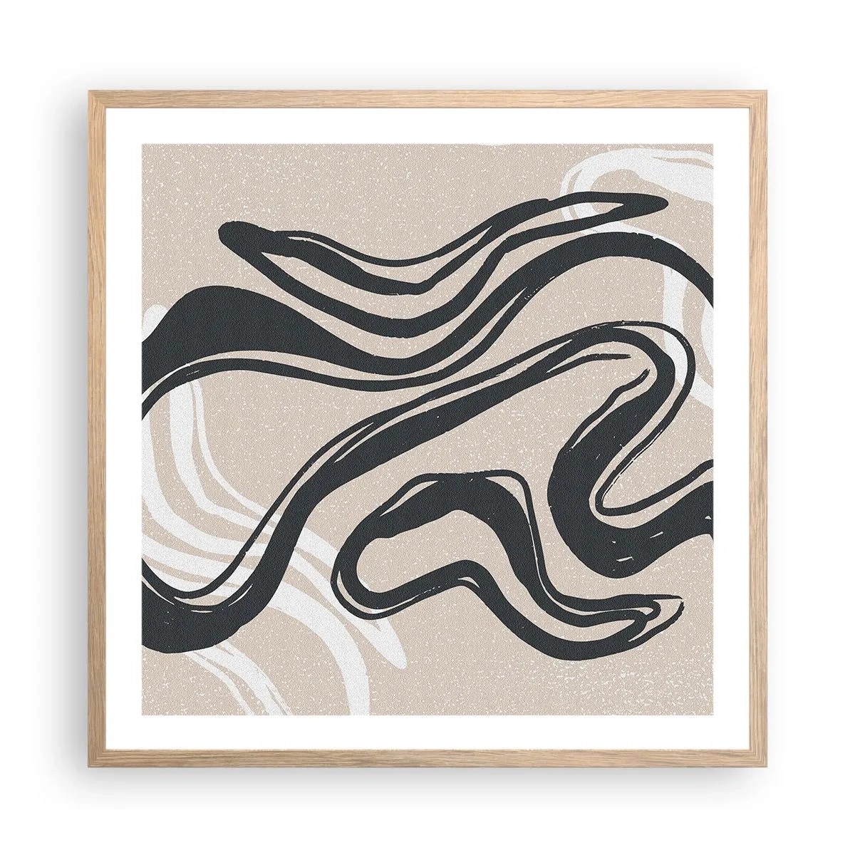 Plakat i ramme af lyst egetræ - Multipliceret udtryk - 60x60 cm