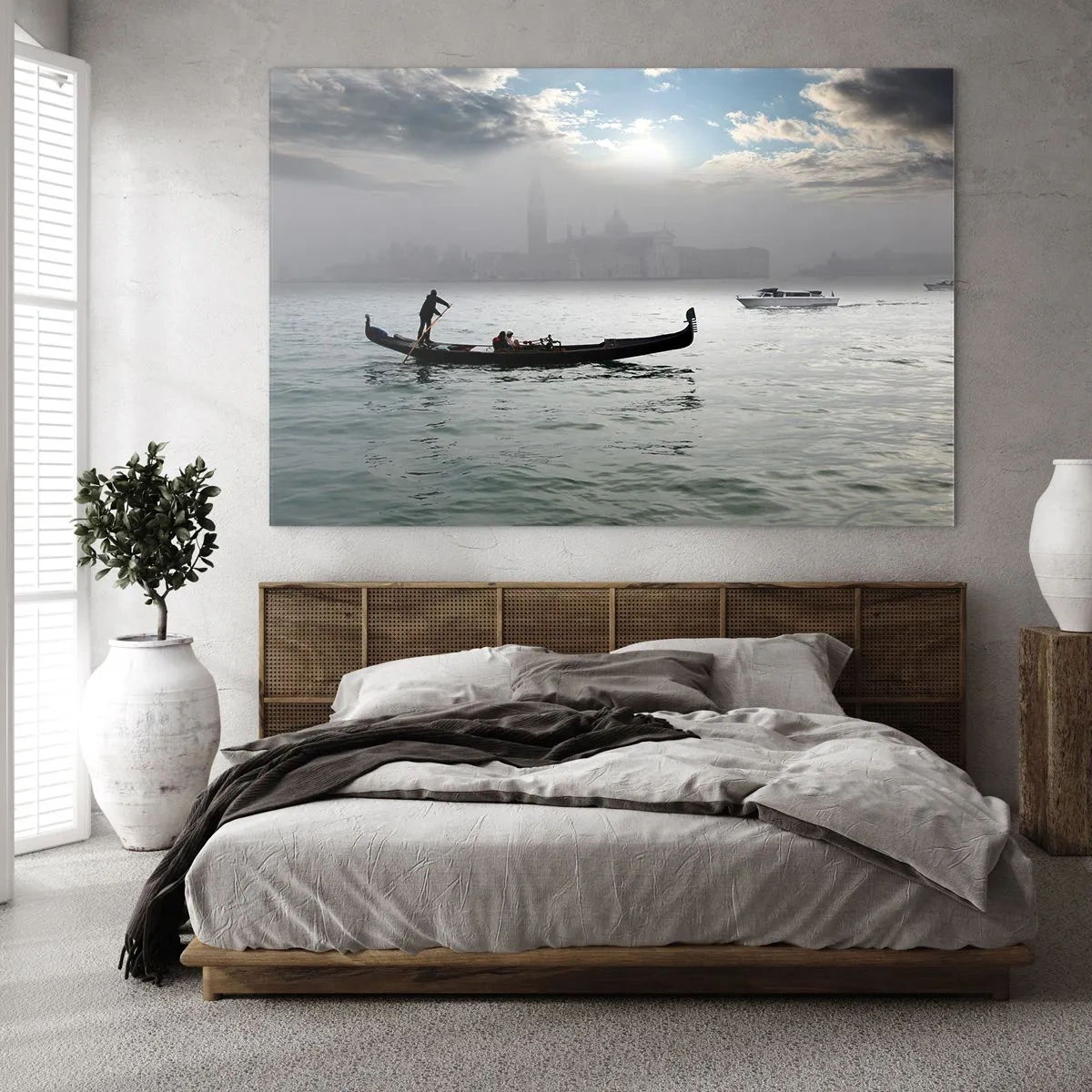 Billede på glas - En fabelagtig by af vand og tåge - 100x70 cm