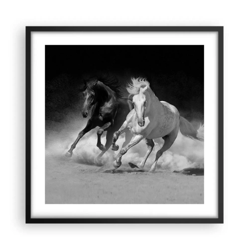Plakat i sort ramme - Frihedens galop - 50x50 cm
