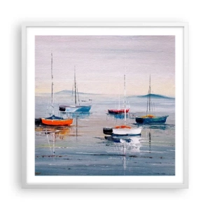 Plakat i hvid ramme - Et velfortjent hvil - 60x60 cm