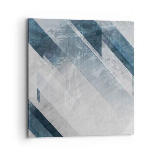 Lærredstryk - Billede på lærred - Rumlig komposition - bevægelse af gråtoner - 70x70 cm