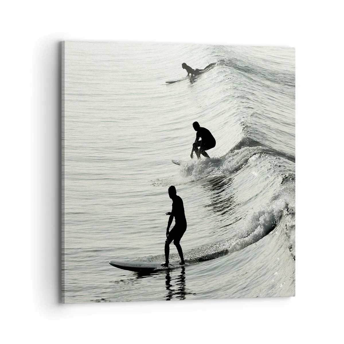 Lærredstryk - Billede på lærred - Mødet med bølgen - 70x70 cm