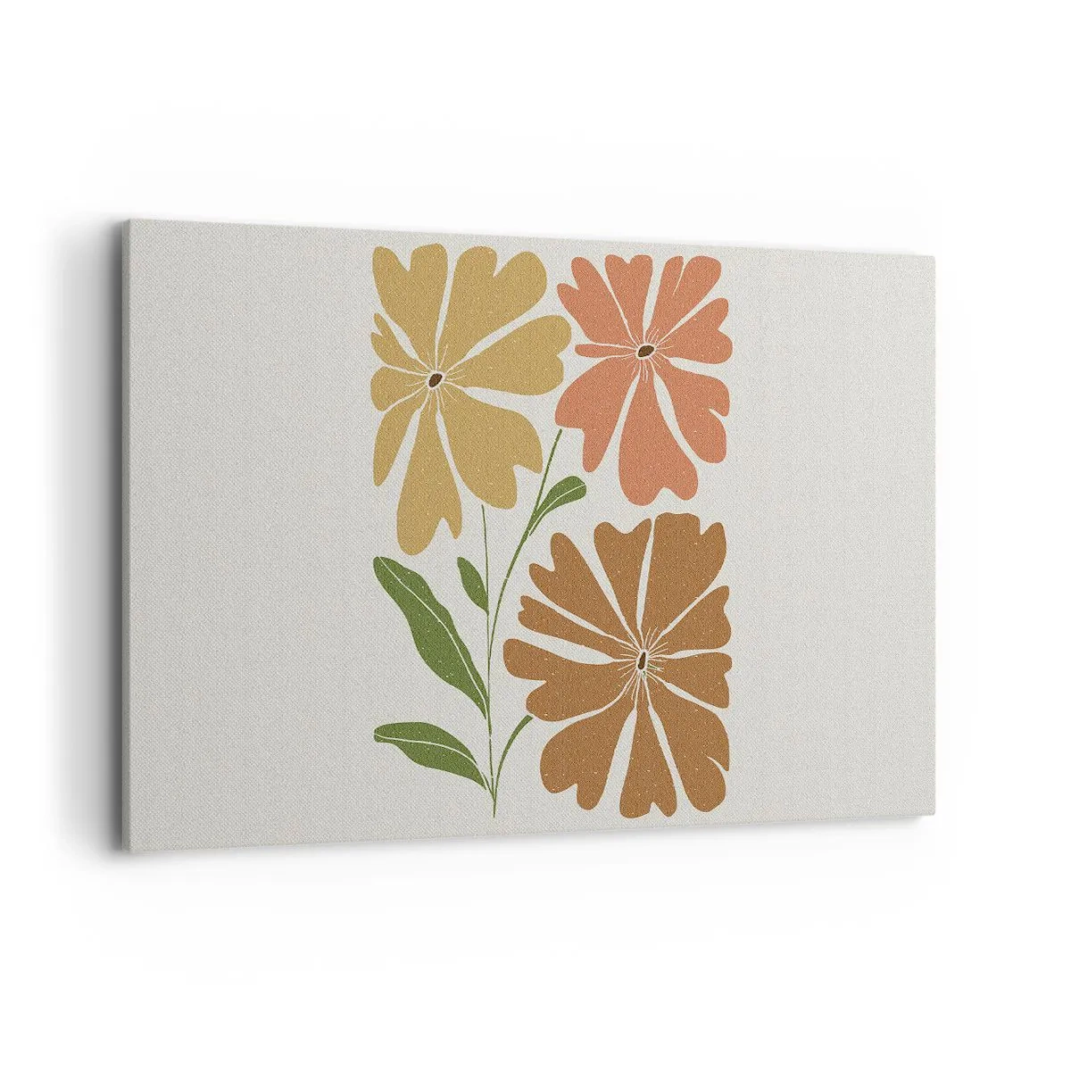 Lærredstryk - Billede på lærred - Natur og geometri - 120x80 cm