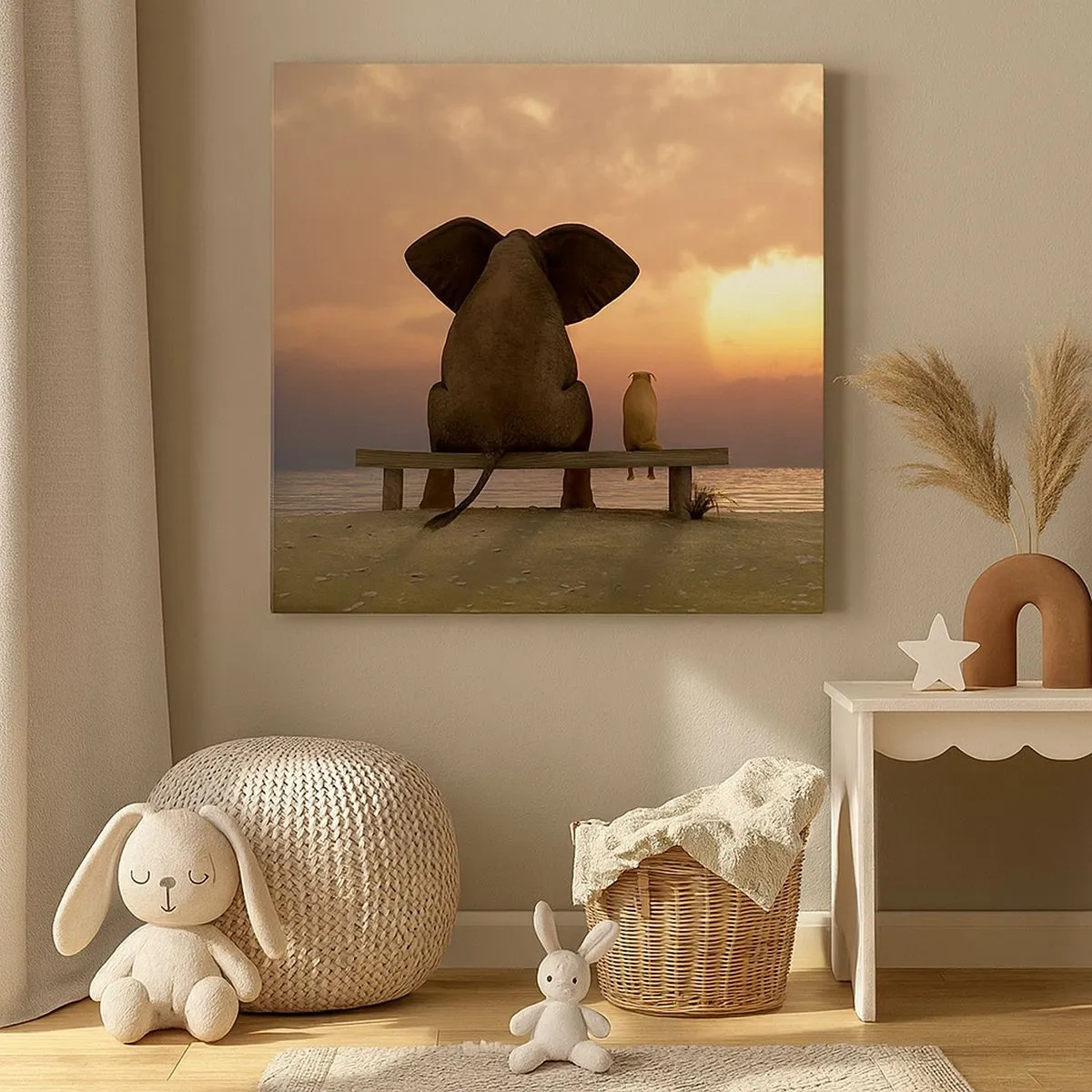 Lærredstryk - Billede på lærred - Det er godt at være stille sammen - 30x30 cm