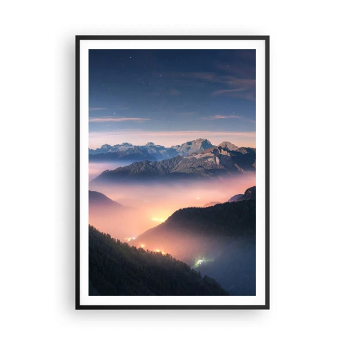 Plakat i sort ramme - Lys i dalene - 70x100 cm