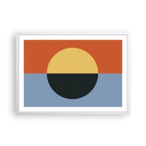 Plakat i hvid ramme - En sammensætning af varme og kølighed - 70x50 cm