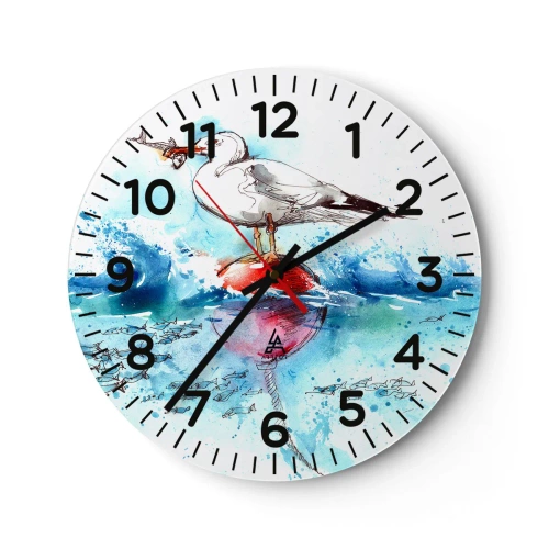 Vægur, Uret - Succesfuldt fiskeri - 30x30 cm