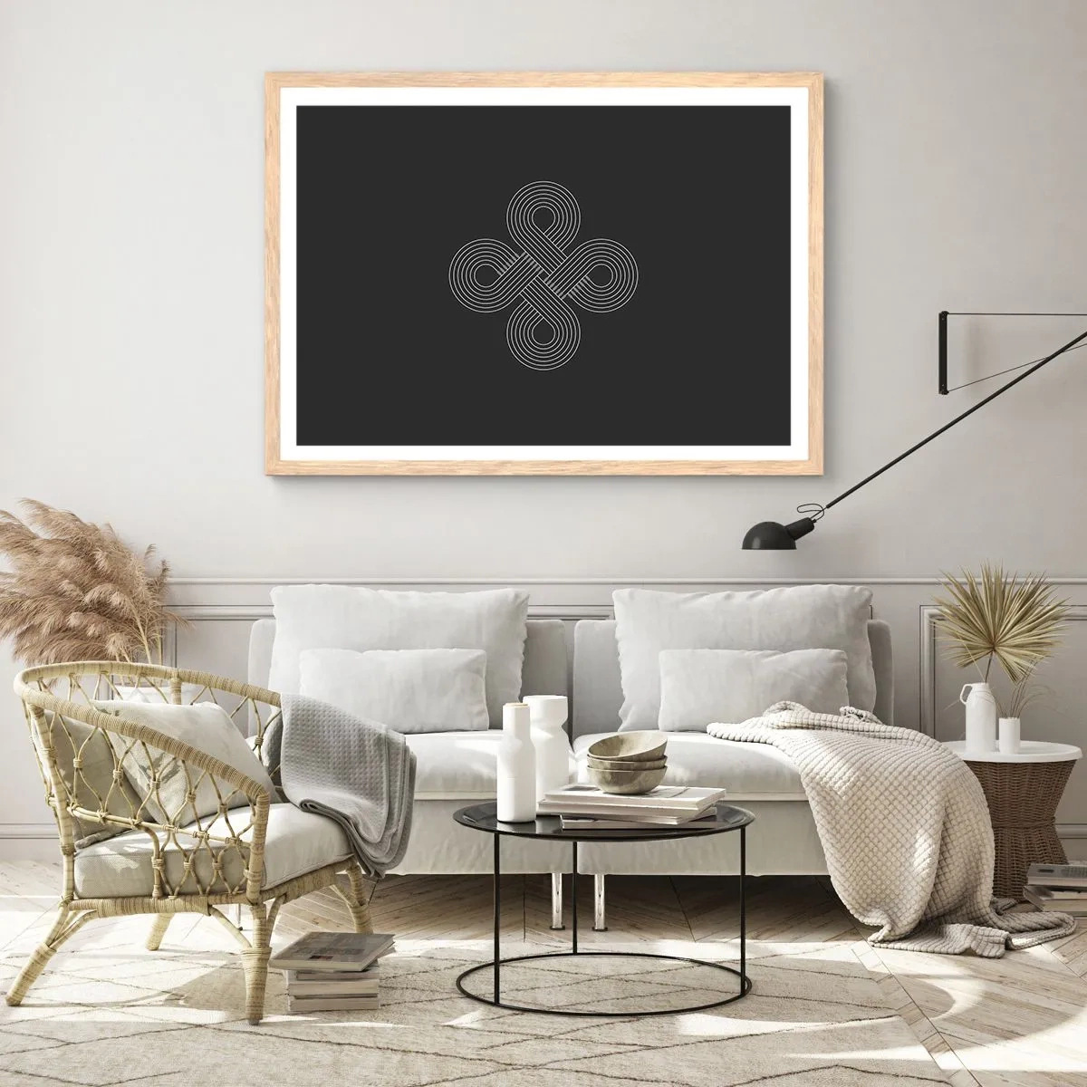 Plakat i ramme af lyst egetræ - I den keltiske ånd - 100x70 cm