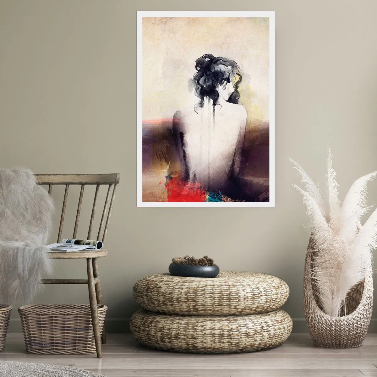 Plakat - Glatte linjer, ovale former - 70x100 cm