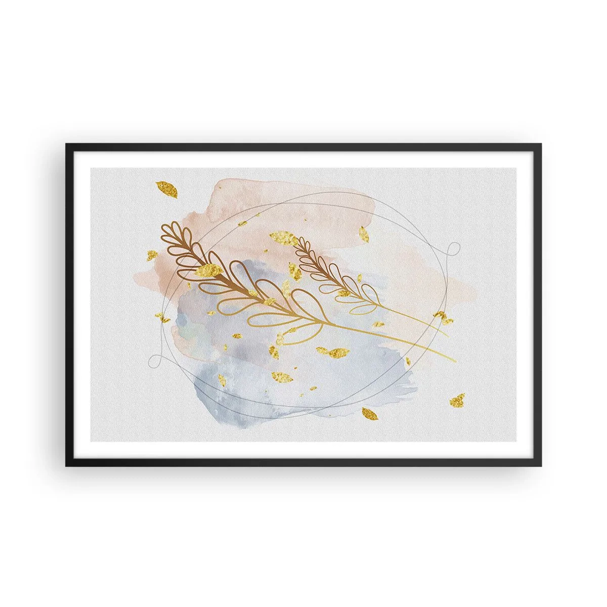 Plakat i sort ramme - En gylden eksplosion - 91x61 cm