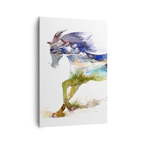 Lærredstryk - Billede på lærred - Fra engen lige op til himlen - 70x100 cm