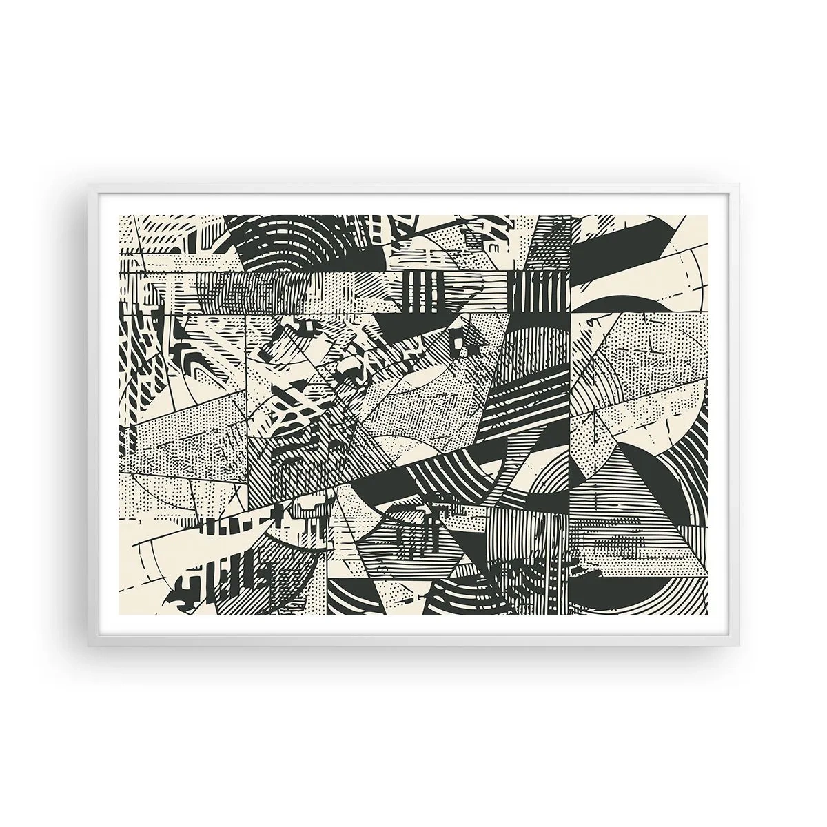 Plakat i hvid ramme - Nutidens dynamik - 100x70 cm