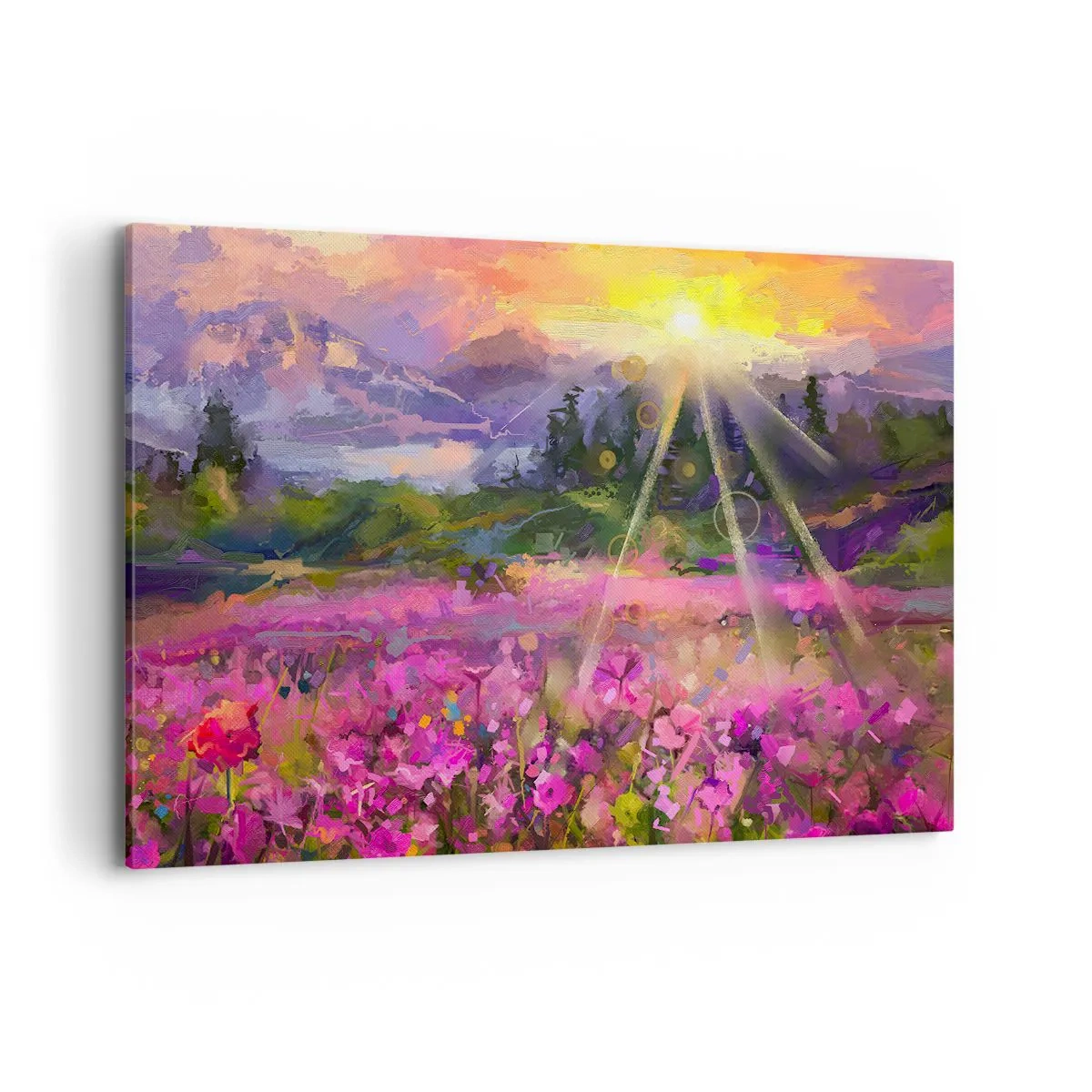Lærredstryk - Billede på lærred - I en dal under solens beskyttelse - 120x80 cm
