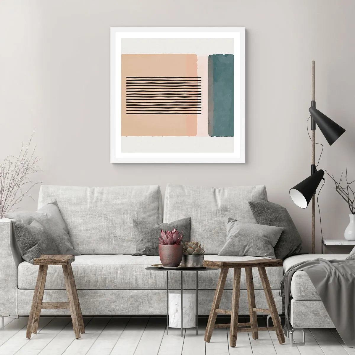 Plakat i hvid ramme - Alt er i god stand - 40x40 cm