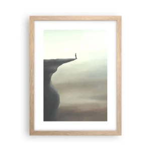 Plakat i ramme af lyst egetræ - Opad, selvfølgelig! - 30x40 cm