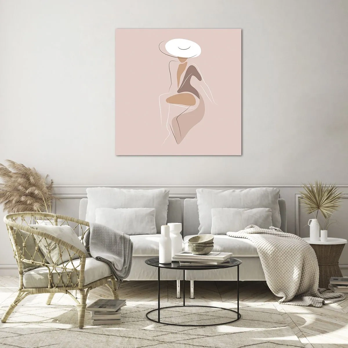 Billede på glas - En dame, der skal være - 70x70 cm