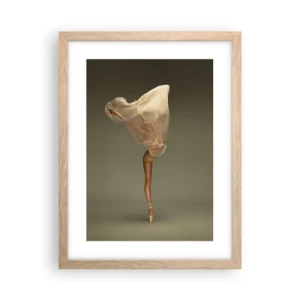 Plakat i ramme af lyst egetræ - Den er ved at flyve - 30x40 cm