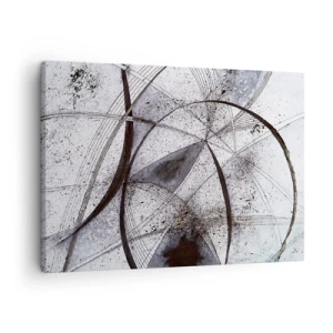 Lærredstryk - Billede på lærred - Abstrakte linjer og former i nuancer af grå og sort - 70x50cm - Futuristisk fantasi - Moderne vægdekoration til stue og soveværelse ARTTOR