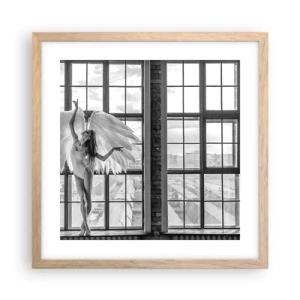 Plakat i ramme af lyst egetræ - Englenes by? - 40x40 cm