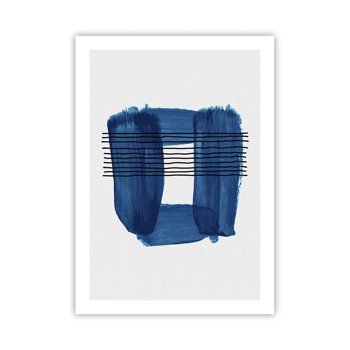 Plakat - Blå-sort sammensætning - 50x70 cm