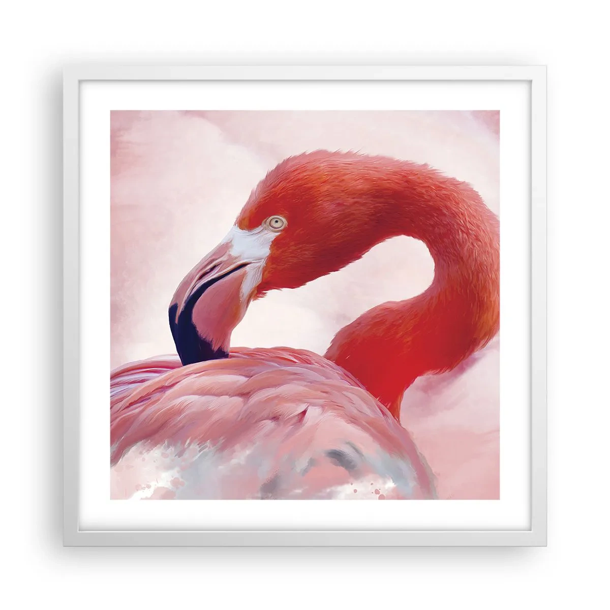 Plakat i hvid ramme - Fugleskønhed - 50x50 cm