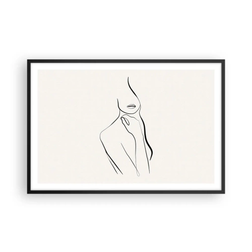 Plakat i sort ramme - Bølge af melankoli - 91x61 cm