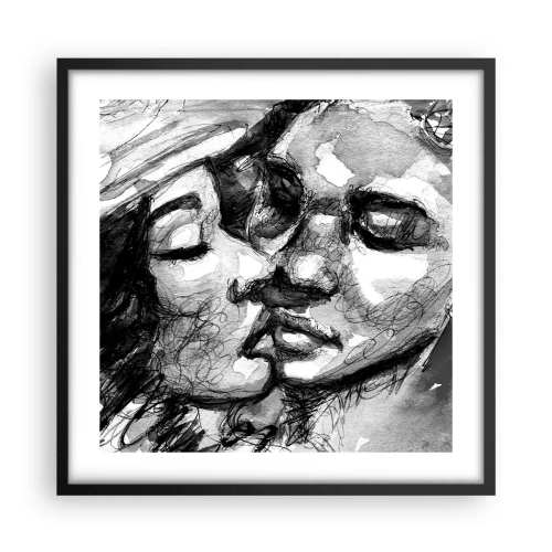 Plakat i sort ramme - Et ømt øjeblik - 50x50 cm