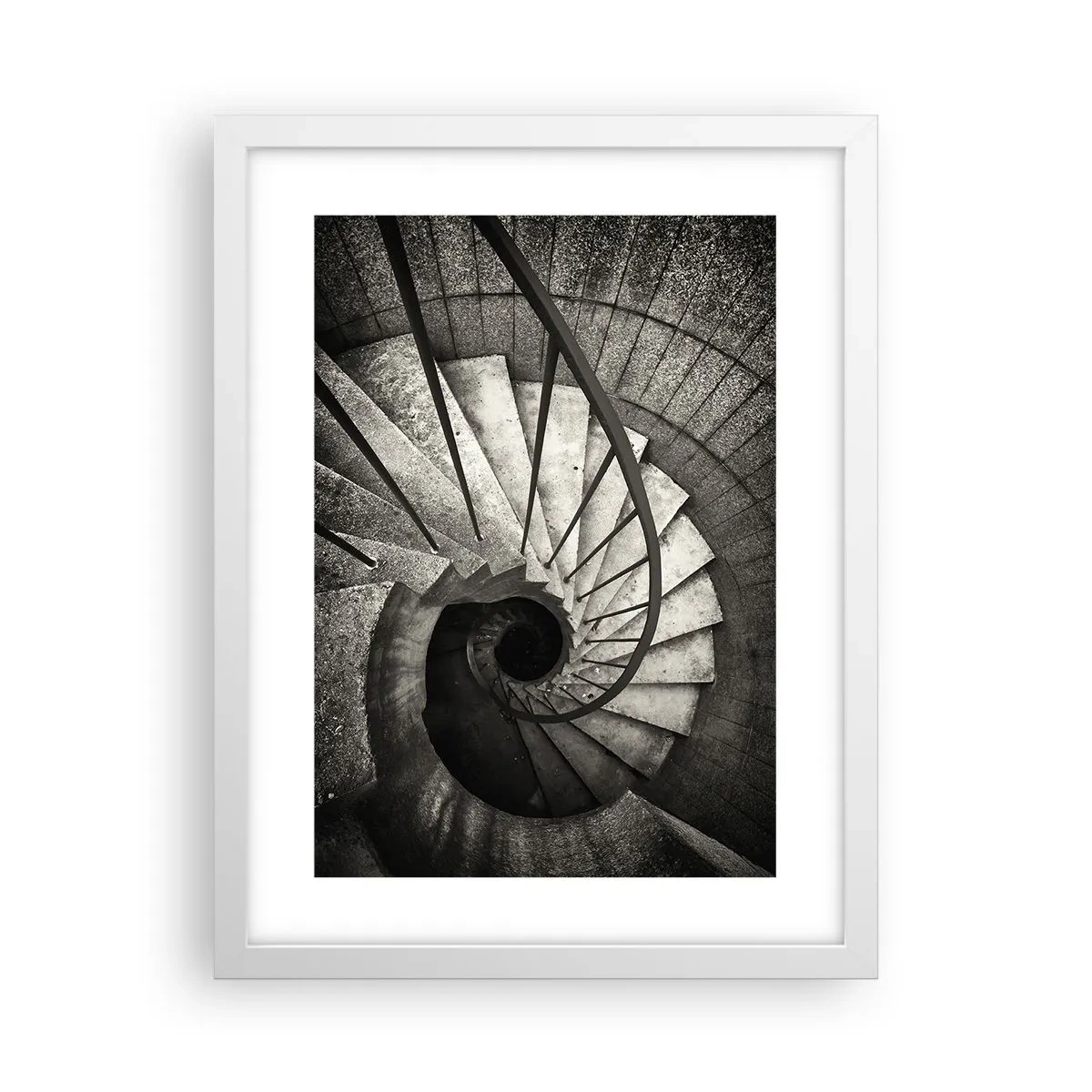 Plakat i hvid ramme - Op ad trapperne, ned ad trapperne - 30x40 cm