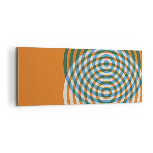 Lærredstryk - Billede på lærred - Abstrakt cirkulær variation - 100x40 cm