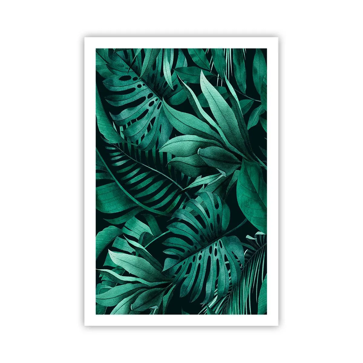 Plakat - Dyb tropisk grøn - 61x91 cm