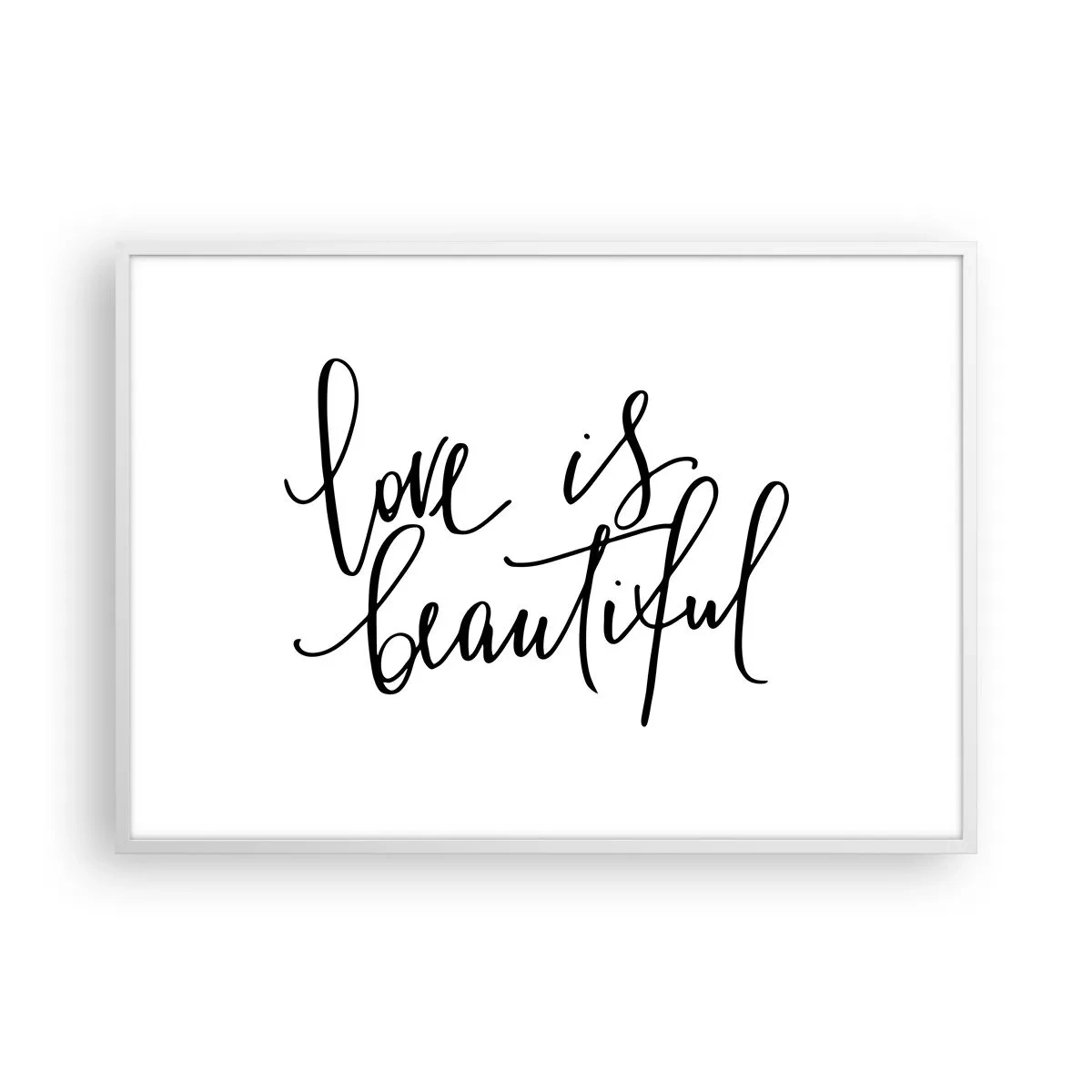 Plakat i hvid ramme - Læs og gentag - 100x70 cm