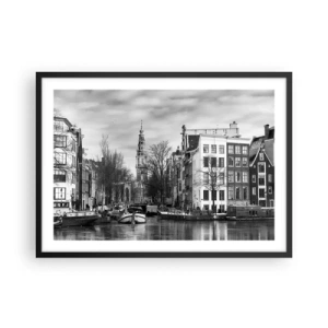Plakat i sort ramme - Amsterdam stemning - 70x50 cm