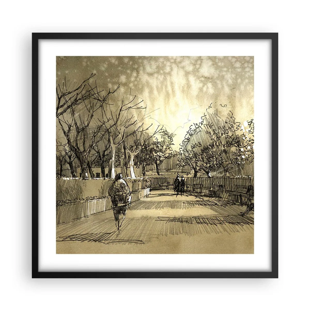 Plakat i sort ramme - Et øjeblik med fjer - 50x50 cm
