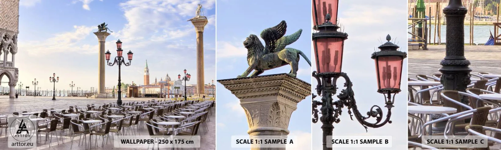 Fototapet Prøve Standard Eco - Velkommen, alt er klar - Arkitektur, By, Venedig - 100x30 cm