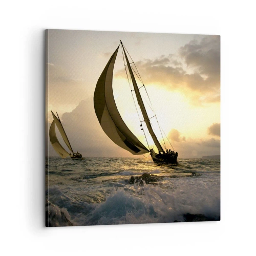Lærredstryk - Billede på lærred - I medvind og modvind - 60x60 cm