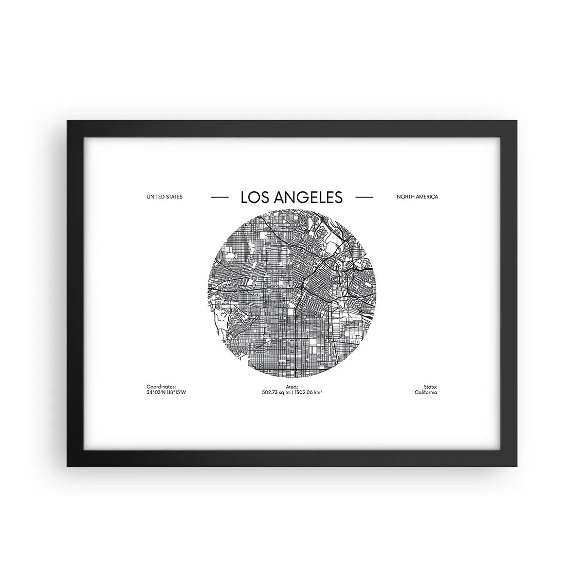Plakat i sort ramme - Los Angeles' anatomi - 40x30 cm