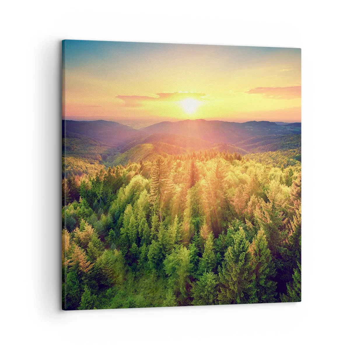 Lærredstryk - Billede på lærred - Toppe og bjergtoppe - 50x50 cm