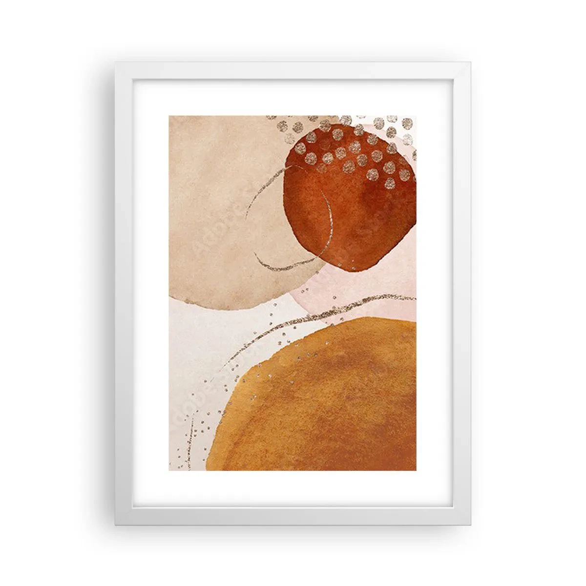 Plakat i hvid ramme - Rundhed og bevægelse - 30x40 cm